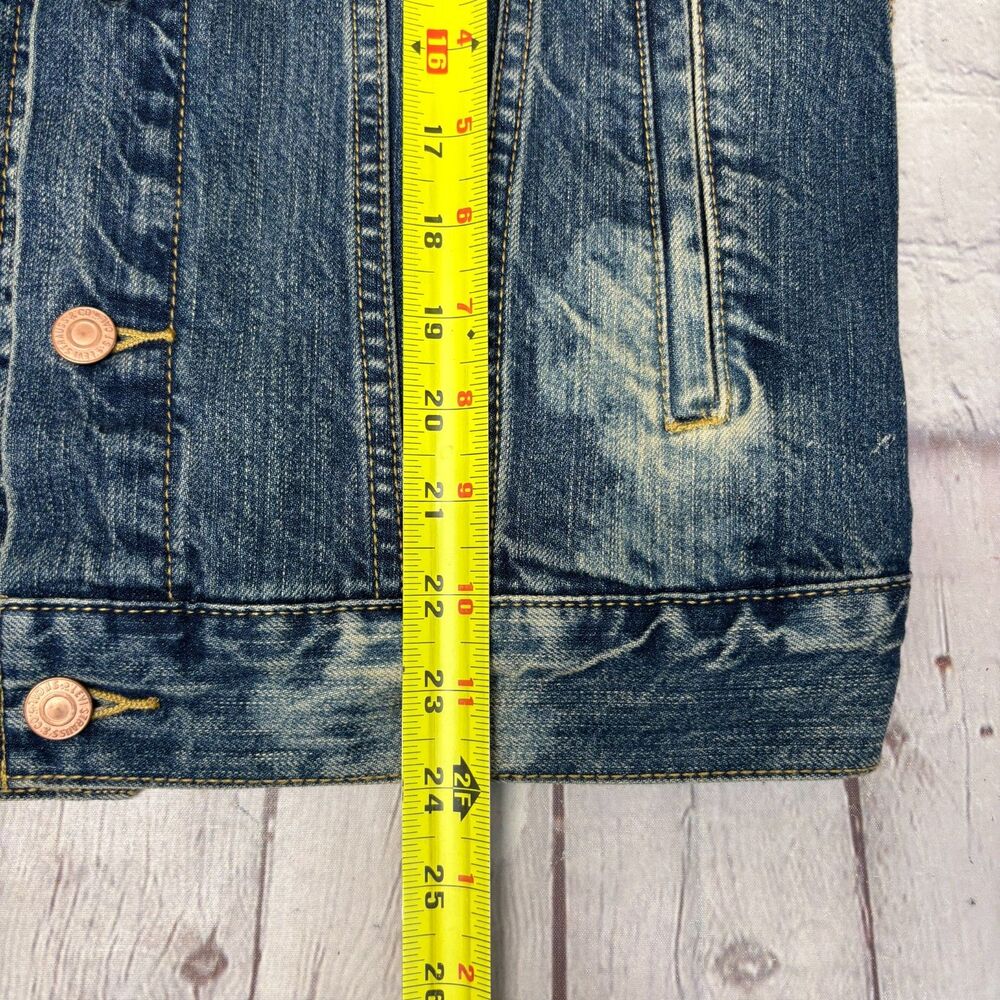 Levi's Men Sleeveless Trucker Denim Jean Vest Jacket Size Small C055 -22 - Picture 4 of 13